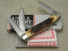Schrade + USA 885UH Uncle Henry Staglon King Ranch Stockman Knife in Box