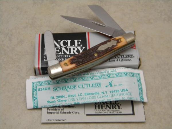 Schrade + USA 834UH Uncle Henry Staglon Trailmaster Stockman Knife - NIB Schrade + USA 834UH Uncle Henry Staglon Trailmaster Stockman Knife - NIB