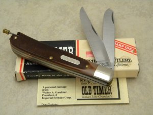 Schrade USA 96OT Delrin Bearhead Trapper Knife with Pick & Tweezers NIB