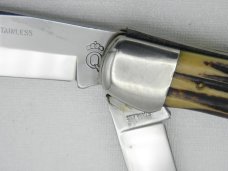 Queen Cutlery Co. #39 Two Blade Folding Hunter in Winterbottom Bone: 5 1/4” closed; Queen Cutlery Co. #39 Two Blade Folding Hunter in Winterbottom Bone: 5 1/4” closed;