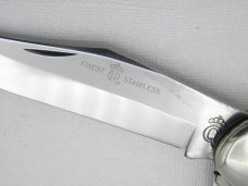 Queen Cutlery Co. #39 Two Blade Folding Hunter in Winterbottom Bone: 5 1/4” closed; Queen Cutlery Co. #39 Two Blade Folding Hunter in Winterbottom Bone: 5 1/4” closed;