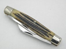 Queen Cutlery #49 Large Stockman Winterbottom Bone: 4 1/4” closed, 1951 - 1954, Queen Cutlery #49 Large Stockman Winterbottom Bone: 4 1/4” closed, 1951 - 1954,