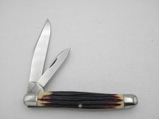 Queen Cutlery #63 Serpentine Jack burnt orange imitation Winterbottom bone:  4” closed, circa 1961,