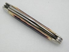 Queen Cutlery #63 Serpentine Jack burnt orange imitation Winterbottom bone:  4” closed, circa 1961,