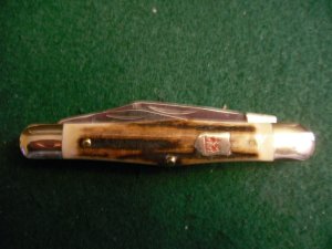 Kissing Crane 1442 Robt Klass Stag Split Spring Whittler MINT