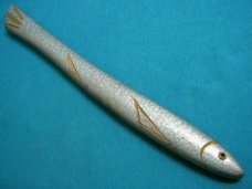 VINTAGE PIC #531 JAPAN FIXED BLADE HUNTING SKINNING FIGURAL FLOATING FISH FILET KNIFE KNIVES OLD