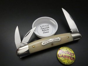 Great Eastern Cutlery #62 Tidioute Pocket Carver Smooth White Bone GEC 620320