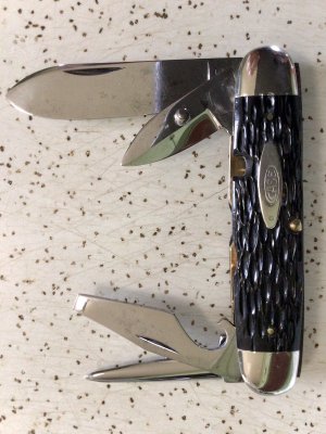 VINTAGE CASE XX 1940-64 6445R ROUGH BLACK UTILITY/SCOUT KNIFE/ “SWEET PIECE “