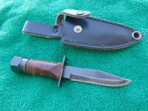 Miniature Ka-Bar style fixed blade "Fighting Knife" with sheath Made in Japan!!!