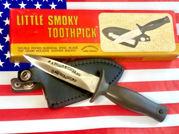 Vintage (Parker) Little Smoky Mountain ToothPick / Boot knife w Blade Etch w/ Sheath. NOS & NM Vintage (Parker) Little Smoky Mountain ToothPick / Boot knife w Blade Etch w/ Sheath. NOS & NM
