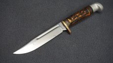 + VNTG SCARCE WESTERN STAINLESS STEEL USA S-H48A Knife w/Original Leather Sheath +