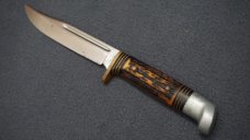 + VNTG SCARCE WESTERN STAINLESS STEEL USA S-H48A Knife w/Original Leather Sheath +