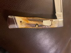Schatt & Morgan Fat & Gnarly Stag 1 OF 75 Made With Single Blade Plus Slanted Nickel Silver Biolster Schatt & Morgan Fat & Gnarly Stag 1 OF 75 Made With Single Blade Plus Slanted Nickel Silver Biolster