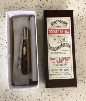 SCHATT & MORGAN QUEEN CUT CO 2008 MASTADON IVORY RAZOR/MINI BARLOW POCKET KNIFE/1 of 600