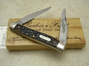 Parker-Frost USA 1978-3 (Schrade USA) Preferred Stock Series Bone Johnny Muskrat Knife in Box