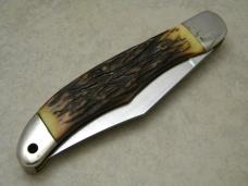 Schrade + USA 227UH Uncle Henry Staglon Folding Bowie/Hunter Knife & Pouch - NIB