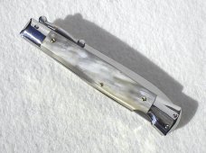 NEW OLD STOCK 1980's ITALIAN STILETTO 9" GENUINE BRAZILIAN HORN SWING GUARD LOCK BACK 
