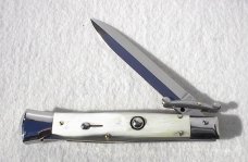 NEW OLD STOCK 1980's ITALIAN STILETTO 9" GENUINE BRAZILIAN HORN SWING GUARD LOCK BACK 