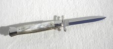 NEW OLD STOCK 1980's ITALIAN STILETTO 9" GENUINE BRAZILIAN HORN SWING GUARD LOCK BACK 