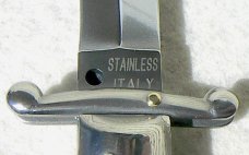 NEW OLD STOCK 1980's ITALIAN STILETTO 9" GENUINE BRAZILIAN HORN SWING GUARD LOCK BACK 