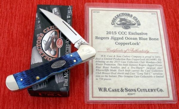 CASE XX USA 61549 WL Ocean Blue Bone EXCLUSIVE LARGE COPPERLOCK Wharncliffe Knife 2015 MIB w/COA CASE XX USA 61549 WL Ocean Blue Bone EXCLUSIVE LARGE COPPERLOCK Wharncliffe Knife 2015 MIB w/COA