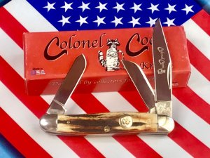 Colonel Coon (by Queen) Stockman w/ Super Stag Handles -NOS in Orig Box