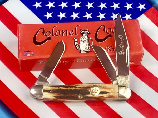 Colonel Coon (by Queen) Stockman w/ Super Stag Handles -NOS in Orig Box