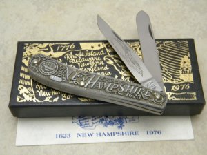 SW CUT USA (Schrade) TC-9 Lmtd Edition Thirteen Colonies "New Hampshire" Trapper Knife in Box