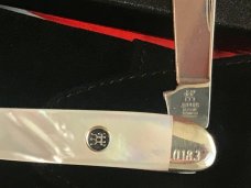 Zwilling J A Henckels 2 Blade Half (1/2) Whittler Knife w/ Fiery Mother of Pearl Handles - NOS Zwilling J A Henckels 2 Blade Half (1/2) Whittler Knife w/ Fiery Mother of Pearl Handles - NOS