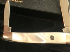 Zwilling J A Henckels 2 Blade Half (1/2) Whittler Knife w/ Fiery Mother of Pearl Handles - NOS Zwilling J A Henckels 2 Blade Half (1/2) Whittler Knife w/ Fiery Mother of Pearl Handles - NOS