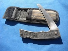 VINTAGE GERBER USA FOLDING LOCK-BACK SPORTS SAW CAMPING SAW WITH POUCH. MADE IN THE USA!!!