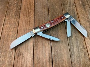 Hen and Rooster 4 Blade Congress  Honey Comb Bone Made in Solingen Germany