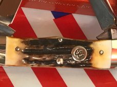 Colonel Coon (by Queen) Equal End Cigar Stockman w/ Great Stag Handles -NOS