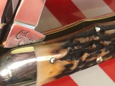 Colonel Coon (by Queen) Equal End Cigar Stockman w/ Great Stag Handles -NOS