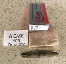 VINTAGE CASE XX 1981 A6208 “APPALOOSA “ HALF WHITTLER POCKET KNIFE VINTAGE CASE XX 1981 A6208 “APPALOOSA “ HALF WHITTLER POCKET KNIFE