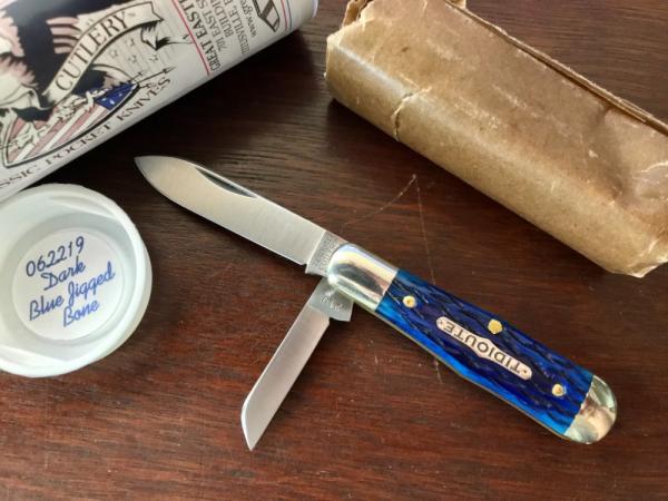 Great Eastern Cutlery Tidioute #062219 Pemberton, Dark Blue Jigged Bone Handle, New (GEC 06) 