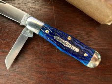 Great Eastern Cutlery Tidioute #062219 Pemberton, Dark Blue Jigged Bone Handle, New (GEC 06) 