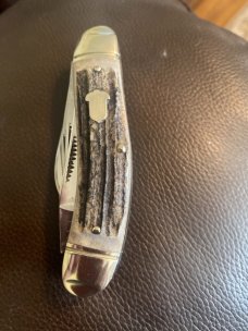 1984 Bulldog Brand Super Fat & Gnarly Stag Handles Sowbelly With 5 Blades And Fluted Bolsters 1984 Bulldog Brand Super Fat & Gnarly Stag Handles Sowbelly With 5 Blades And Fluted Bolsters