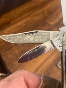 1984 Bulldog Brand Super Fat & Gnarly Stag Handles Sowbelly With 5 Blades And Fluted Bolsters 1984 Bulldog Brand Super Fat & Gnarly Stag Handles Sowbelly With 5 Blades And Fluted Bolsters