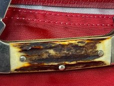 Vintage J A Henckels 2 Blade Canoe w/ Great Stag Handles +Red Shield & Blade Etch - NM -NICE ONE! Vintage J A Henckels 2 Blade Canoe w/ Great Stag Handles +Red Shield & Blade Etch - NM -NICE ONE!