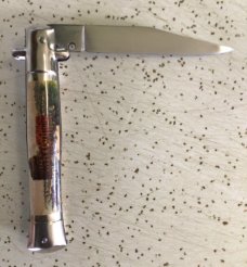 VINTAGE INOX ITALIAN STILETTO STYLE SWITCHBLADE/VERY SWEET LOOKING & WORKING KNIFE 