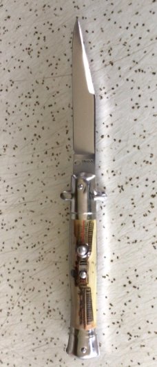 VINTAGE INOX ITALIAN STILETTO STYLE SWITCHBLADE/VERY SWEET LOOKING & WORKING KNIFE 