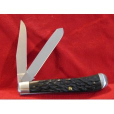 MIB THE LUMBERMAN TRAPPER KNIFE BY SCHRADE CUTLERY CORP. GREEN BONE c1981 # G0391 MIB THE LUMBERMAN TRAPPER KNIFE BY SCHRADE CUTLERY CORP. GREEN BONE c1981 # G0391