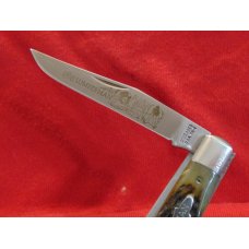MIB THE LUMBERMAN TRAPPER KNIFE BY SCHRADE CUTLERY CORP. GREEN BONE c1981 # G0391 MIB THE LUMBERMAN TRAPPER KNIFE BY SCHRADE CUTLERY CORP. GREEN BONE c1981 # G0391