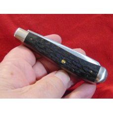 MIB THE LUMBERMAN TRAPPER KNIFE BY SCHRADE CUTLERY CORP. GREEN BONE c1981 # G0391 MIB THE LUMBERMAN TRAPPER KNIFE BY SCHRADE CUTLERY CORP. GREEN BONE c1981 # G0391
