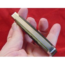 MIB THE LUMBERMAN TRAPPER KNIFE BY SCHRADE CUTLERY CORP. GREEN BONE c1981 # G0391 MIB THE LUMBERMAN TRAPPER KNIFE BY SCHRADE CUTLERY CORP. GREEN BONE c1981 # G0391