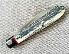 K'roo Custom Giraffe bone Slimline wharnie Knife, NEW,W/ slip, 4"giiraffe bone..denim micarta K'roo Custom Giraffe bone Slimline wharnie Knife, NEW,W/ slip, 4"giiraffe bone..denim micarta