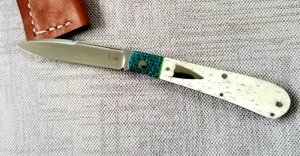 K'roo Custom Giraffe Bone Zulu Knife,NEW,W/ slip, 4".. real micarta....liners..spacers..filework