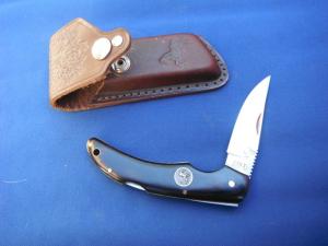 NOS COLT KNIFE KNIVES CT16 SHEATH LOCKBACK PLAIN EDGE WOOD HANDLE FOLDING POCKET w/ Leather Sheath