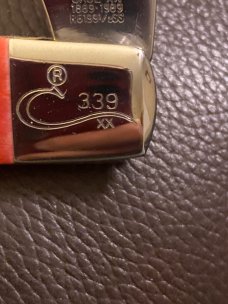 Case XX 1889-1989 R61991/2 SS Tested XX Centennial #339 Red Bone Handle Rail Splitter With 1 Bladeo Case XX 1889-1989 R61991/2 SS Tested XX Centennial #339 Red Bone Handle Rail Splitter With 1 Bladeo